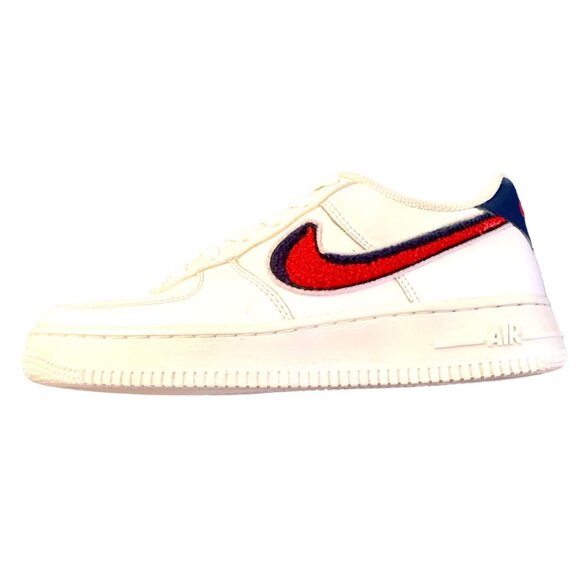 Nike Air Force 1 3D Chenille Swoosh Low Top Sneakers White Red 5.5Y Y2K Classic - Picture 5 of 12